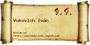 Vukovich Iván névjegykártya